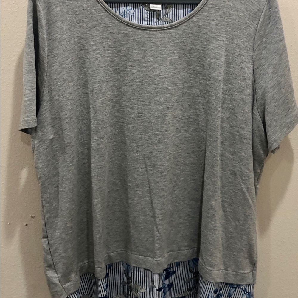 Gray and Blue Layered Top